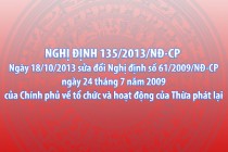 Nghị định số 135/2013/NĐ-CP sửa đổi, bổ sung Nghị định số 61/2009/NĐ-CP